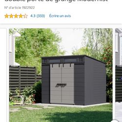 Suncast 2,4 m x 2,1 m (8 pi x 7 pi) avec double porte de grange Modernist