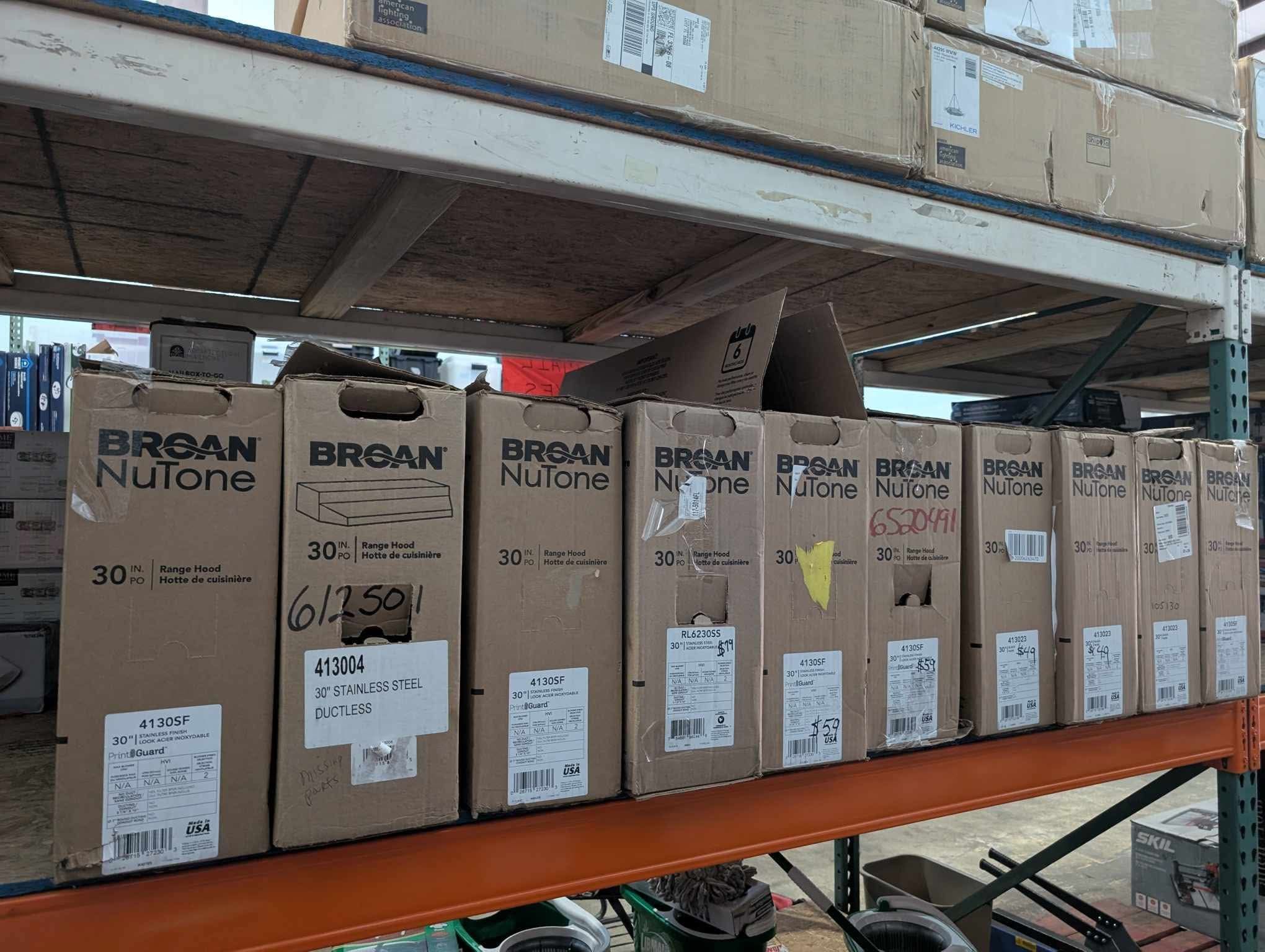 30in Under Cabinet Range Hoods - Black Or Stainless Steel Finish - $40 Each