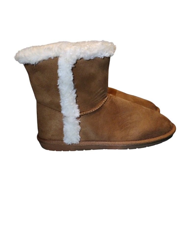 True Craft Women's Polly Wp00764w Brown Faux Fur Ankle Winter Boots Size 10 .M New