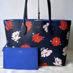 Kate Spade Bleecker Dotty Floral Large Tote with Pouch NWT