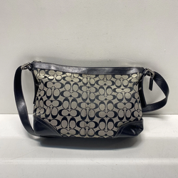 Vintage Coach Black Signature Jacquard Shoulder Bag