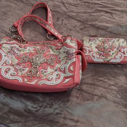 Purse And Wallet - Floral Cross 