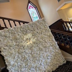 White Flower Wall Wedding