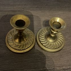 Brass Made In India Vintage Candle Holders