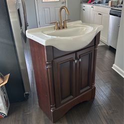 Single Vanity W Delta faucet Attached 