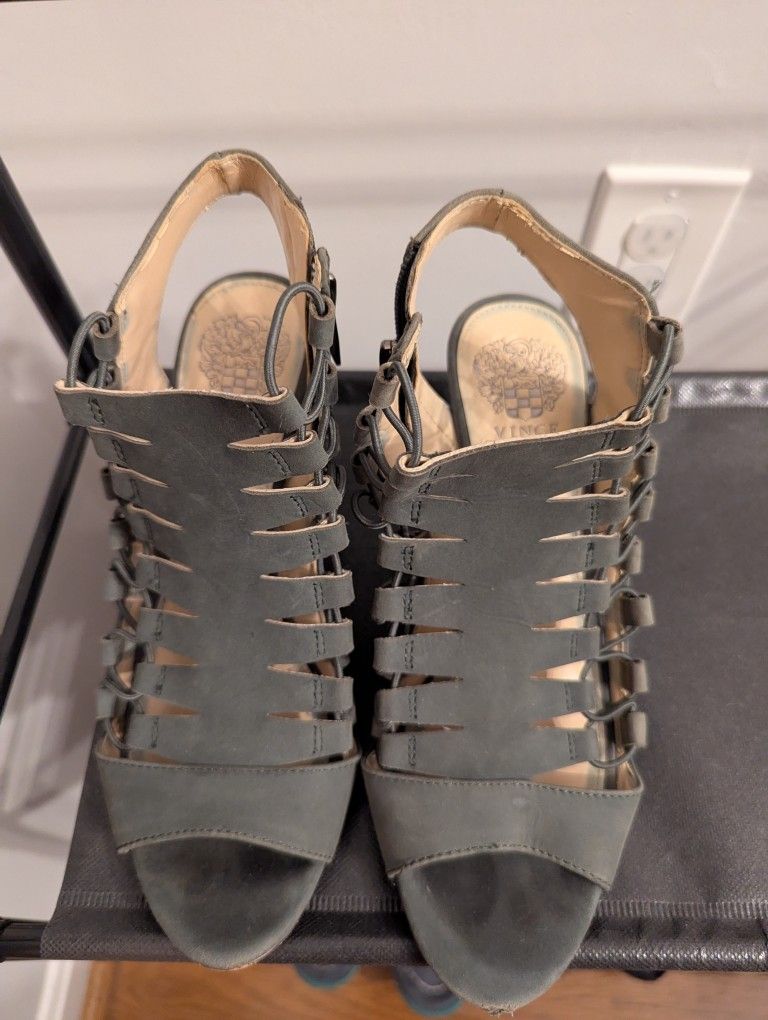 Vince Camuto Olive Green Suede Heels