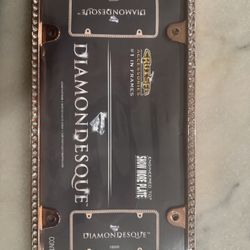 Diamond License Plate Frame – Rose Gold w/ Rhinestones (New)