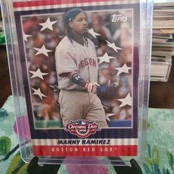 Boston Red Sox Manny Ramirez 08 Topps Opening Day Flappers Insert Baseball Card 