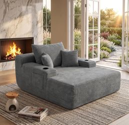 Oversized chaise lounge futon sofa bed