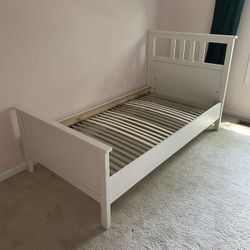 Ikea Hemnes Solid Wood Twin Bed In White Stain