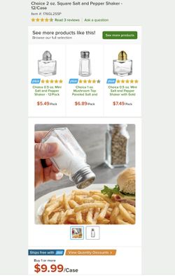 2 oz. Square Salt and Pepper Shaker - 12/Case