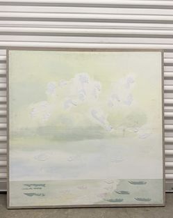 Large Framed Canvas Cloud And Water Art