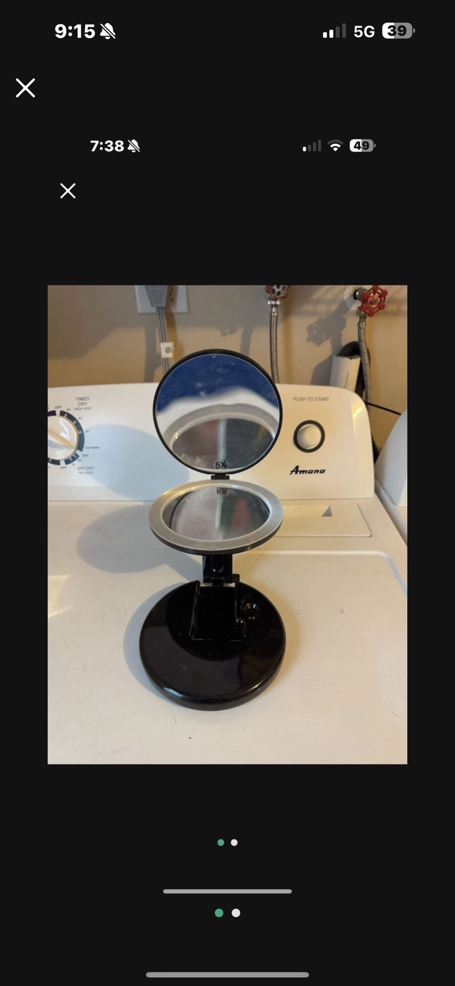 Foldable table top vanity mirror great for traveling lights up batteries not included