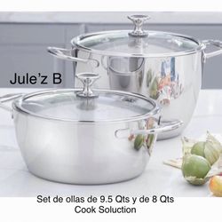 Set De Ollas De 9.5 Qts Y De 8 Qts Cook k Solution Nuevas En Sus Cajas 