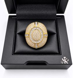 Gold Over 925 Sterling Silver 9.70CTW MOISSANITE Cluster Men’s Ring Size 10