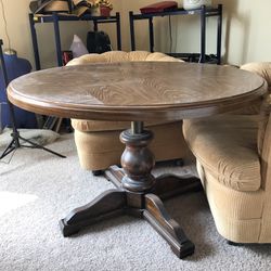 Elegant Wooden Game/Coffee Table With 4 Chairs