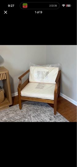 Wood Accent Chair with Cushions