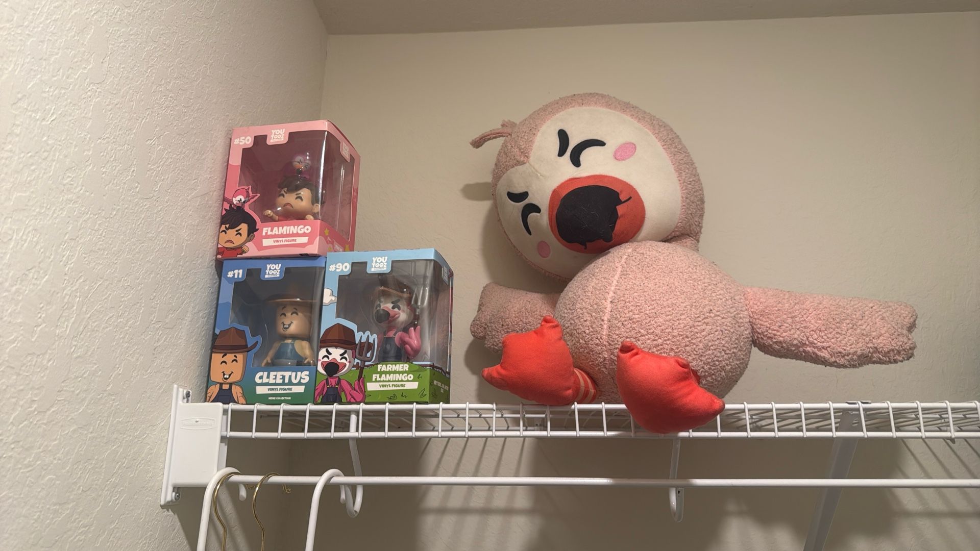Flamingo Plushy And Youtooz figurines