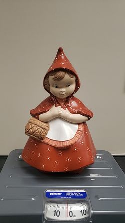 Vintage original Little red riding hood - collectible cookie jar . Early versionLittle Red Ridinghood. girl with basket