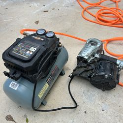 new compressor with gun and hose