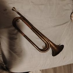 War Horn Trumpet Solid Brass With A Nickel Mouth Piece 