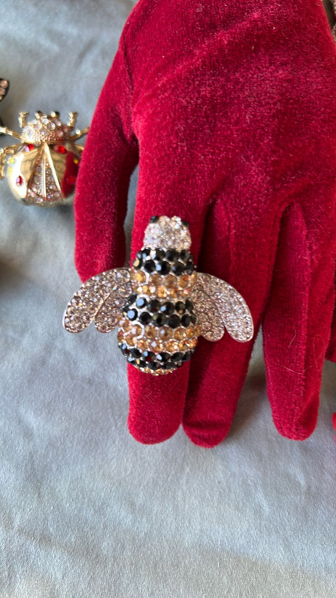 Crystal Bling Bumble Bee Ring 