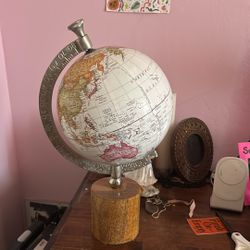 Wooden Globe Desk Decor 
