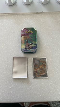 Espurr Pokemon Card with Tin and Case