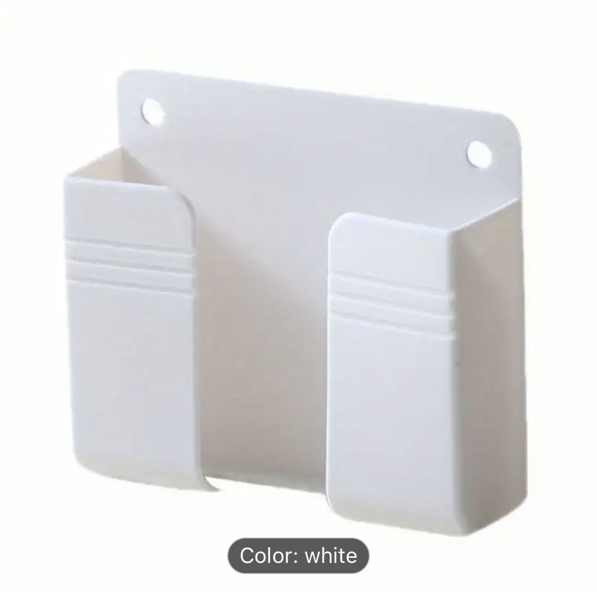 White Wall Mount Cell Phone Charging Organizer
