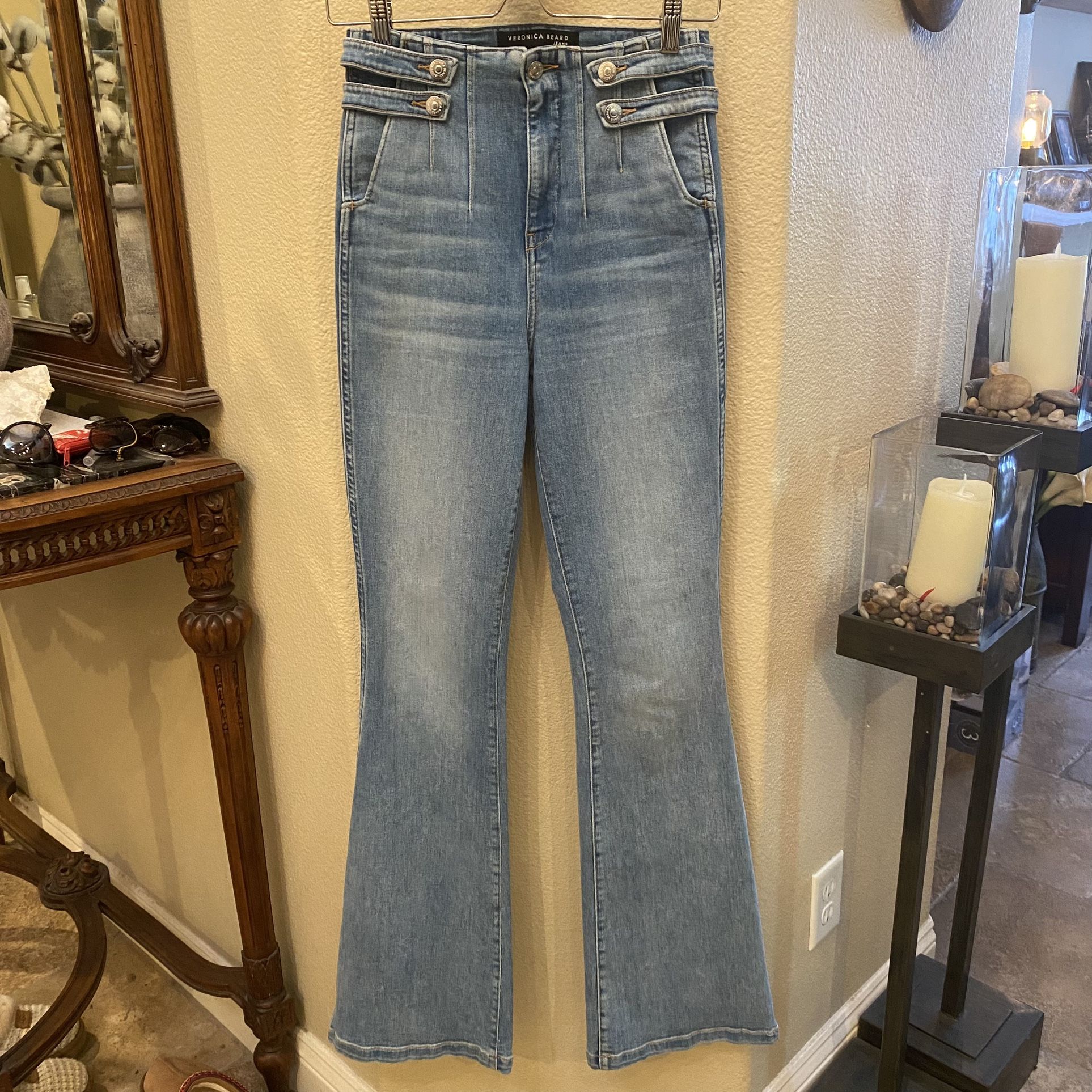 VERONICA BEARD Blue Beverly Skinny Flare High Rise Jeans Size 26