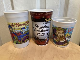 Lot of 3 Plastic Cups Bacchus Mardi Gras 2013 2015 2019
