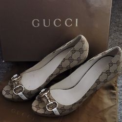 Gucci Horsebit Peeptoe Heels