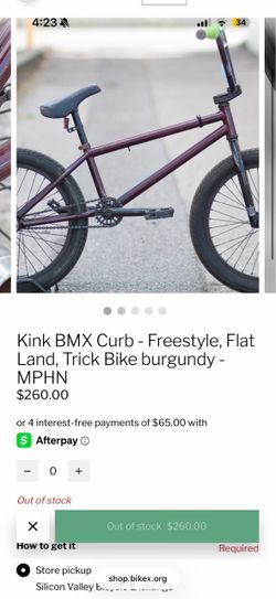 Kink Curb BMX Freestyle Bike Burgundy