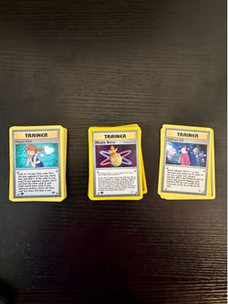 74 Vintage Pokémon Trainer Cards – All 1st Edition – 1999–2001. No holographics