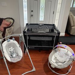 Baby Swing, Baby Bouncer, And Playpen