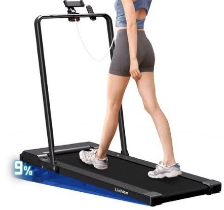 NEW Lichico Treadmill Walking Pad, 9% Manual Incline, Foldable Handrail, Speed 0.5-8.7 MPH, 265lb Weight Capacity. Retail price is $249.99.