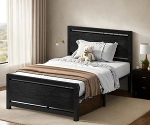 Black Twin Wood Bed Frame