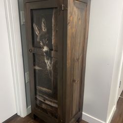 Painted And Decoupaged Vintage Pie Cabinet 