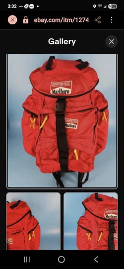 Vintage 90's Marlboro: Adventure Team Large Rucksack Hiking Backpack Camping 30"