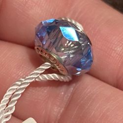 Iridescent Blue Silver Charm 925