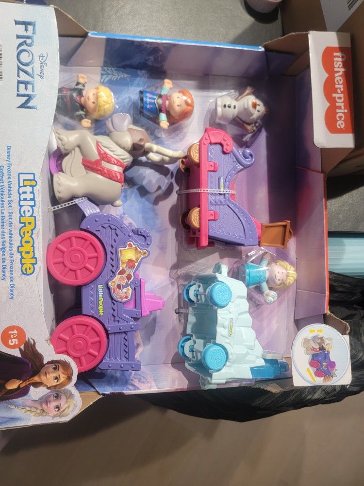 Fisher Price Little People Disney Frozen Vehicle Playset Elsa Anna Olaf Kristoff Sven