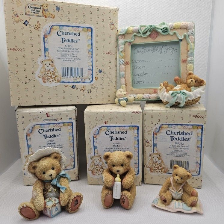 4 NEW LOT BABY Cherished Teddies BILLY BOBBIE GIRL FRAME set 1993 Bundle Of Joy
Lot of 4 cherished Teddies baby figurines
Brand new, in box
Baby b