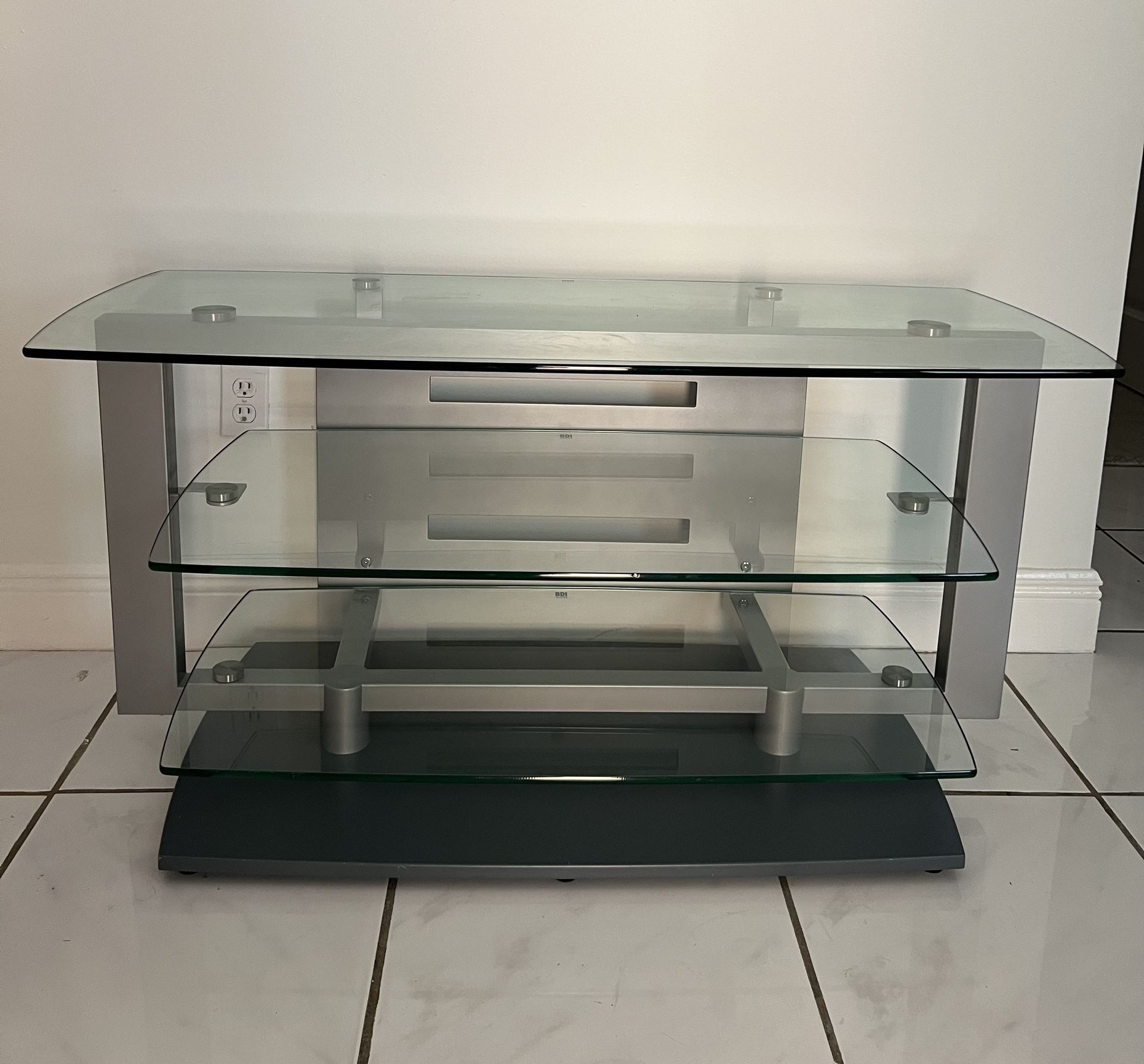 BDI 3 Tier Tempered Glass TV Stand