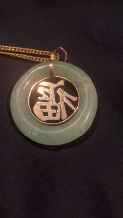 Gold And Jade Pendant 