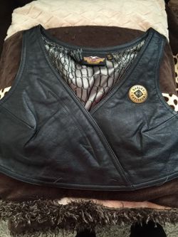 Harley Davidson leather vest/top $20 by 12/23