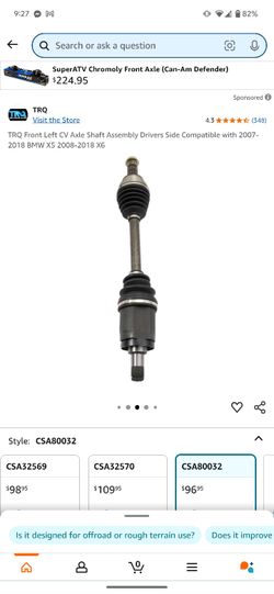 CV Axle TRQ BMW X5 X6