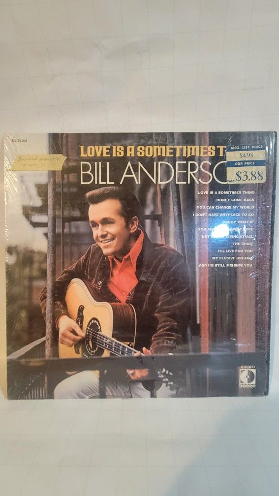 Bill Anderson Love Is A Somrtimes Thing DL 75206 Vinyl Decca Records 1970 Pinckneyville pressing Excellent Vintage Condition Plays Perfect Still Has S