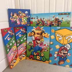 Super Mario Wall Art Canvas Set – 6 Pieces