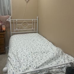 Twin size bed and desk