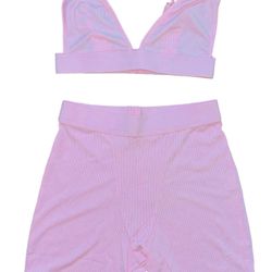 Unbranded Womens Size Small Bubblegum Pink Skims Dupes Workout Set •Shorts & Bra